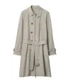 Burberry Gabardine-weave Trench Coat In Castle