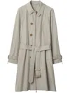 Burberry Gabardine-weave Trench Coat In Grey