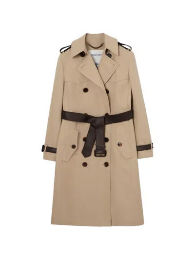 Burberry Foxfield Silk And Cotton-blend Trench Coat In Neutral