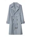 Burberry Long Silk Trench Coat In Gale