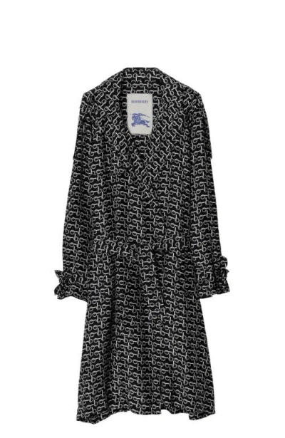 Burberry Trenchcoat Aus Seide In Silver/black