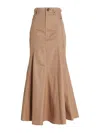 Burberry Button-closure Maxi Skirt With Flattering Silhouette In Beige