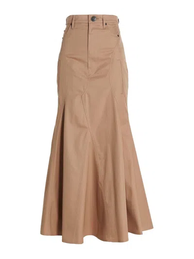 Burberry Long Skirt In Beige