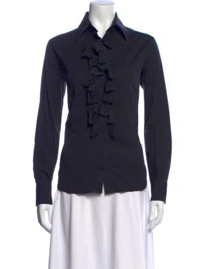 Pre-owned Burberry Long Sleeve Blouse In Black