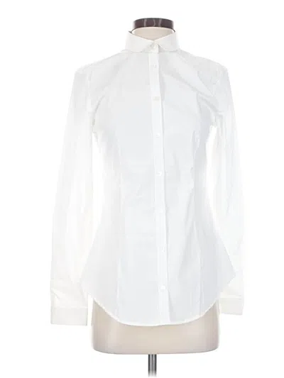Pre-owned Burberry Long Sleeve Blouse In White