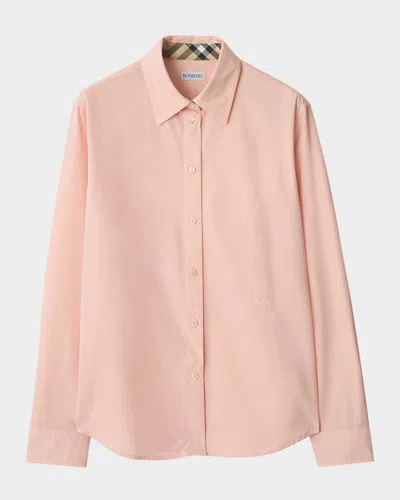 Burberry Long-sleeve Button-down Shirt In Pink