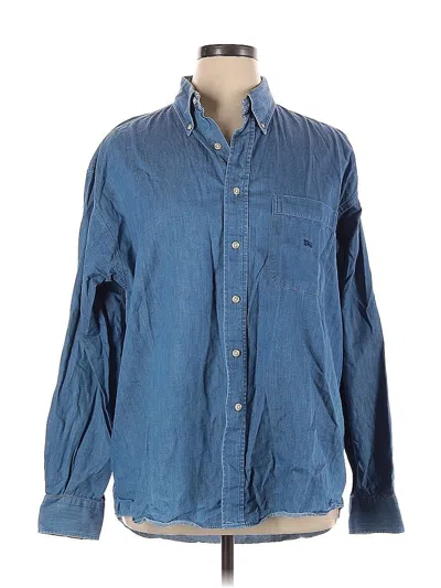 Pre-owned Burberry Long Sleeve Button Down Shirt In Blue