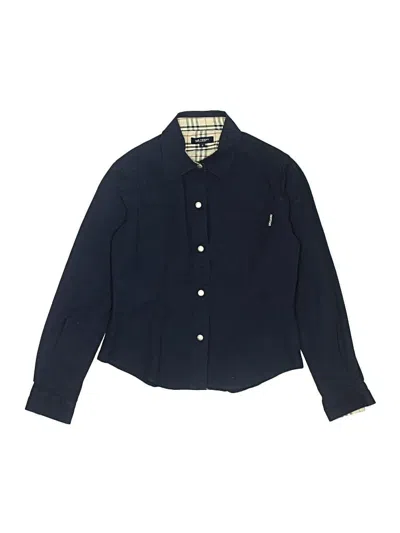 Pre-owned Burberry Kids' Long Sleeve Button Down Shirt In Blue
