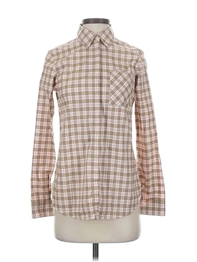 Pre-owned Burberry Long Sleeve Button Down Shirt In Brown