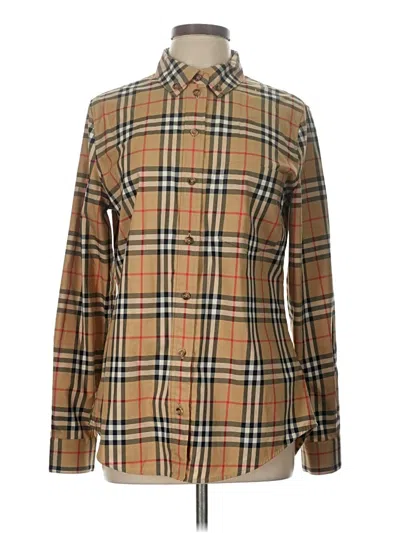 Pre-owned Burberry Long Sleeve Button Down Shirt In Brown