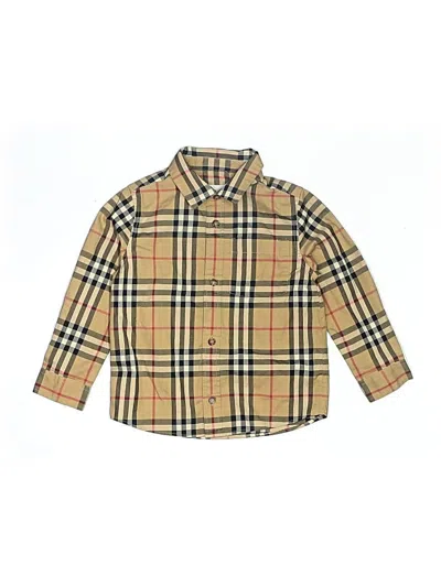 Pre-owned Burberry Kids' Long Sleeve Button Down Shirt In Brown