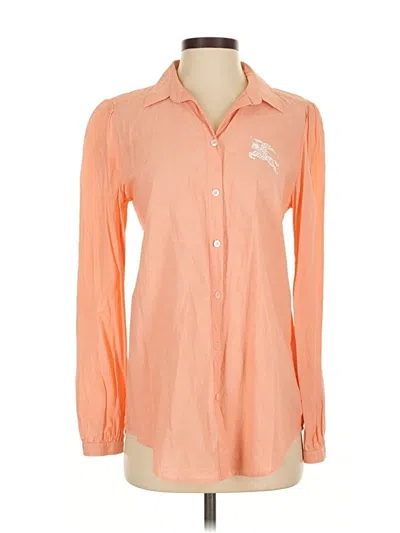 Pre-owned Burberry Long Sleeve Button Down Shirt In Orange