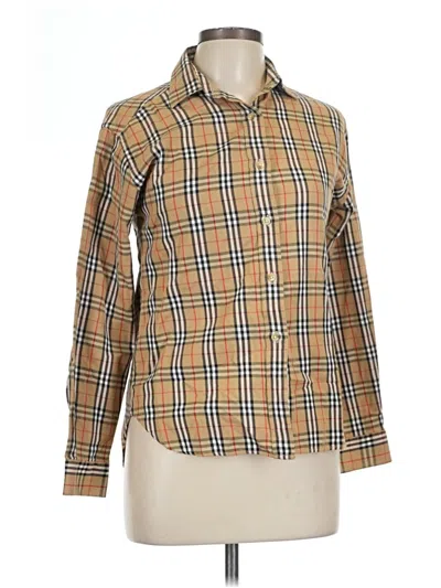 Pre-owned Burberry Long Sleeve Button Down Shirt In Tan