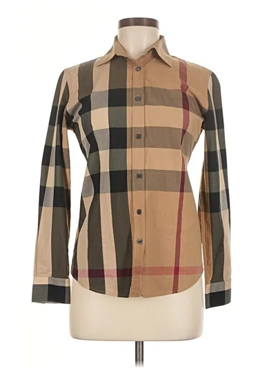 Pre-owned Burberry Long Sleeve Button Down Shirt In Tan