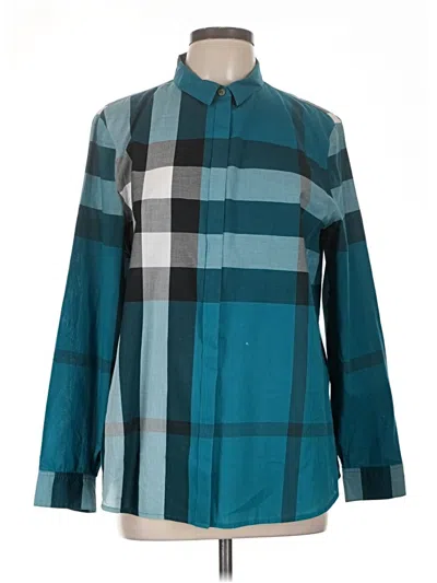 Pre-owned Burberry Long Sleeve Button Down Shirt In Teal