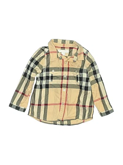 Pre-owned Burberry Kids' Long Sleeve Button Down Shirt In Yellow