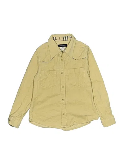 Pre-owned Burberry Kids' Long Sleeve Button Down Shirt In Yellow