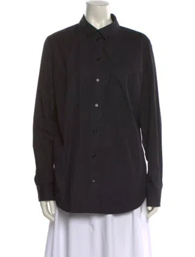 Pre-owned Burberry Long Sleeve Button-up Top In Black