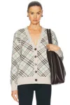 Burberry Long Sleeve Cardigan In Husk Ip Check