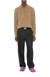 Burberry Long-sleeve Cashmere Blend Polo Shirt In Brown