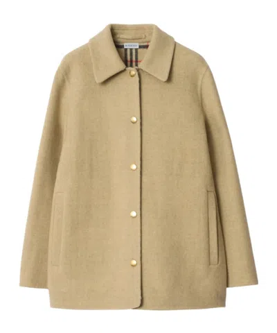 BURBERRY CHECK-LINED WOOL OVERSHIRT