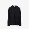 Burberry Ekd Long-sleeve Polo Shirt In Coal Blue