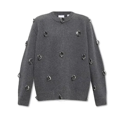 Burberry Long Sleeve Crew Neck Sweater In Grey