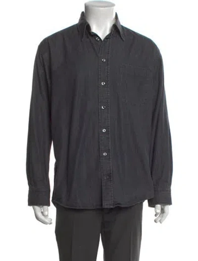 Pre-owned Burberry Long Sleeve Denim Shirt In Blue