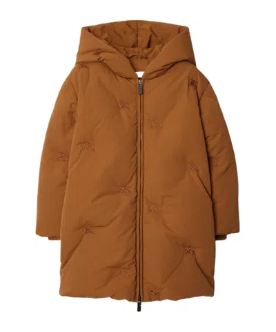 Burberry Long Sleeve Down Jacket In Russet