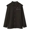 Burberry Long Sleeve Gabardine Wool Shirt