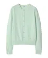 Burberry Long Sleeve Knitted Cardigan In Light Mint