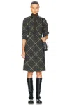 Burberry Long Sleeve Midi Dress In Marsh Ip Check