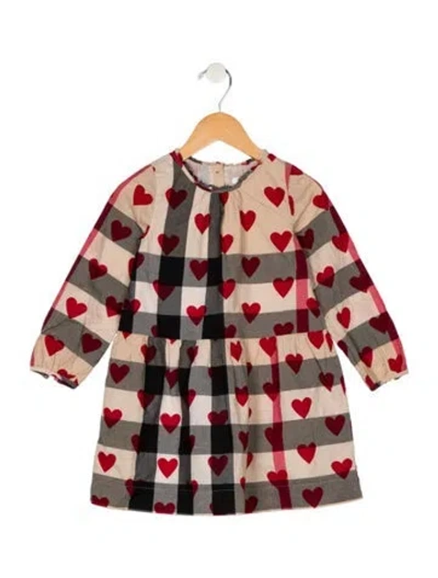 Pre-owned Burberry Babies' Long Sleeve Pattern Print Dress