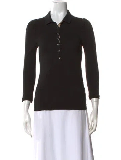 Pre-owned Burberry Long Sleeve Polo In Black