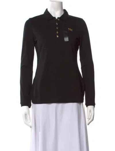 Pre-owned Burberry Long Sleeve Polo In Black
