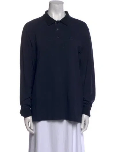 Pre-owned Burberry Long Sleeve Polo In Blue