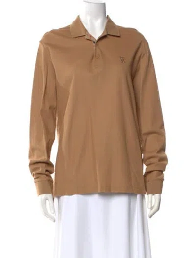 Pre-owned Burberry Long Sleeve Polo In Brown