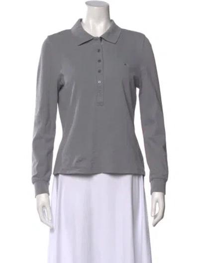 Pre-owned Burberry Long Sleeve Polo In Gray