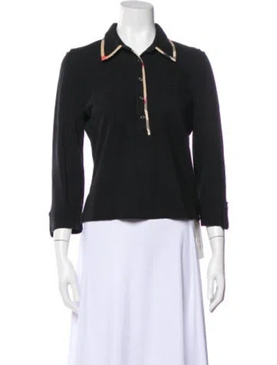 Pre-owned Burberry Long Sleeve Polo In Gray
