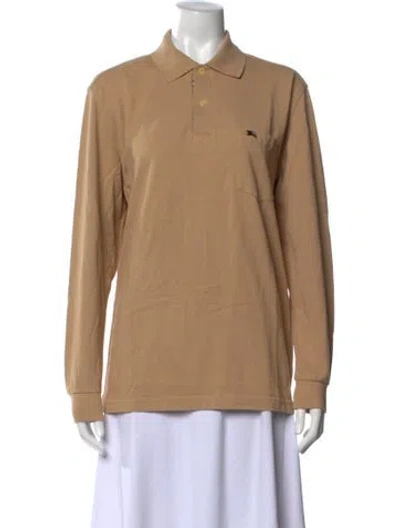 Pre-owned Burberry Long Sleeve Polo In Neutrals