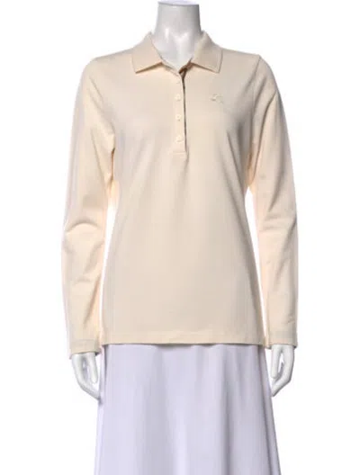 Pre-owned Burberry Long Sleeve Polo In Neutrals