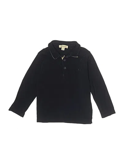 Pre-owned Burberry Kids' Long Sleeve Polo Shirt In Black