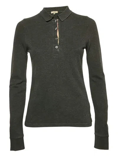 Pre-owned Burberry Long-sleeve Polo Shirt In Gray