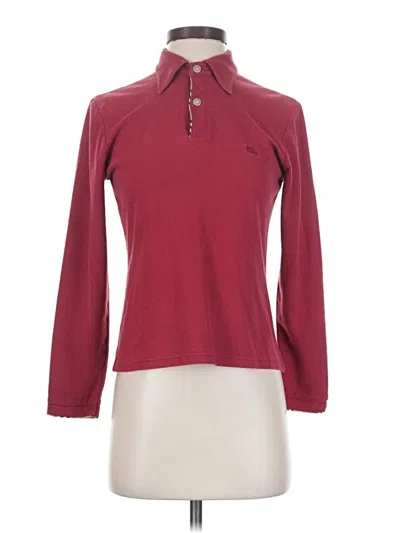 Pre-owned Burberry Long Sleeve Polo Shirt In Red