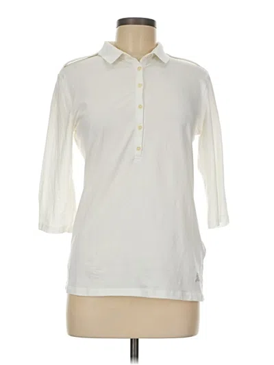 Pre-owned Burberry Long Sleeve Polo Shirt In White