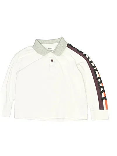 Pre-owned Burberry Kids' Long Sleeve Polo Shirt In White