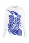 Burberry Ekd Print Long-sleeve T-shirt In White
