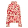 Burberry Long Sleeve Rose Pattern Wool Hoodie