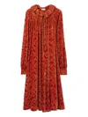 Burberry Baroque Silk Blend Velvet Dress In Multi