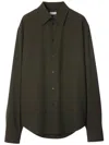 Burberry Stretch Wool Shirt In 褐色
